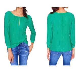 J. CREW Sheer Swiss Dot Long Sleeves Blouse XXS